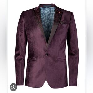 Ted Baker London, Men Purple Velvet Blazer, Slim Fit, Size 4
